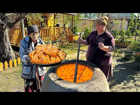 SAMSA : Grandma Cooking Crispy Uzbek Samosa and Traditional Baklava!