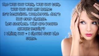 Hey Stephen - Taylor Swift (Lyrics)