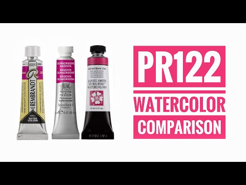 PR122 Watercolor Comparison - Daniel Smith- Winsor & Newton - Rembrandt - Schmincke