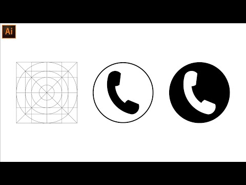 How To Draw Phone Icon Using Grid For Beginners - Adobe Illustrator Tutorial