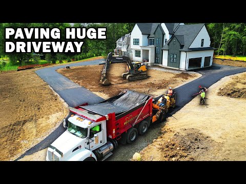 Paving Huge Driveway with Asphalt Base: Full Project