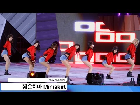 AOA 에이오에이[4K 직캠]짧은치마 Miniskirt@20161013 Rock Music