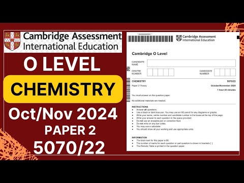 O Level Chemistry PAPER 2 OCT/NOV 2024 | 5070/22 | Solved