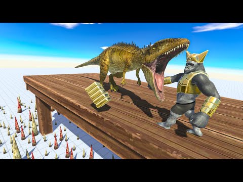 1v1 TABLE BATTLE and SPIKES | DINOSAURS CARNIVORES vs MUTANT PRIMATES + ANCIENT HUMANS | ARBS