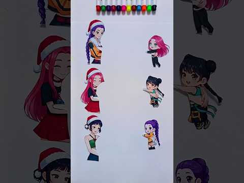 K-Pop Demon Hunters Girls with Kids | Paper Art Challenge #viralvideo #trending #kpopdemonhunters