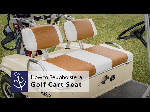 Part of a video titled How to Reupholster a Golf Cart Seat - YouTube