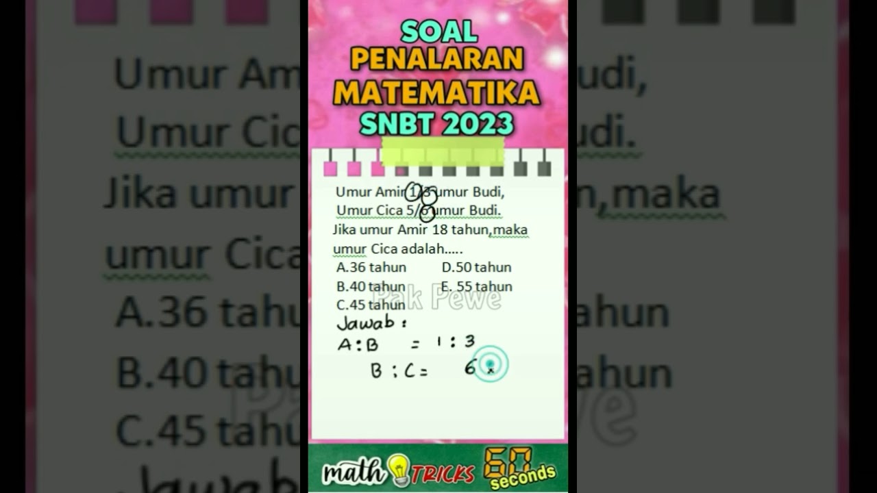 Soal Penalaran Matematika SNBT 2023 #shorts #mathematics