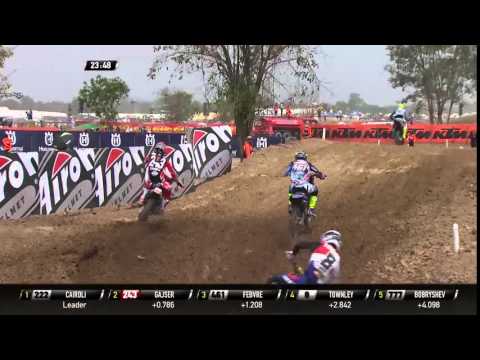 Romain Febvre passes Tim Gajser MXGP of Thailand 2016 - motocross