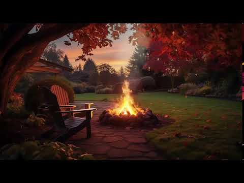 4K HDR Campfire in the Woods - Crackling Fire & Cricket Sounds - Relaxing Nighttime Camping