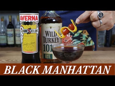 Como fazer Black Manhattan receita com Whiskey e Averna #whisky #drinks #cocktails