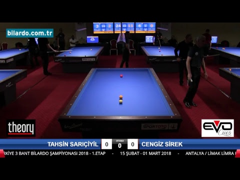 TAHSİN SARIÇİYİL & CENGİZ SİREK Bilardo Maçı - 2018 ERKEKLER 1.ETAP-Ön Eleme