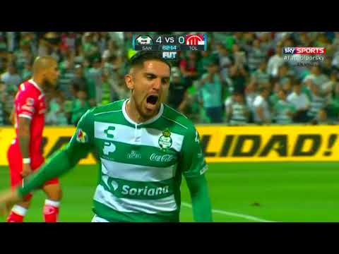 Gol de D. Valdés | Santos Laguna 4 - 0 Toluca | Clausura 2019 - Jornada 8 | LIGA Bancomer MX