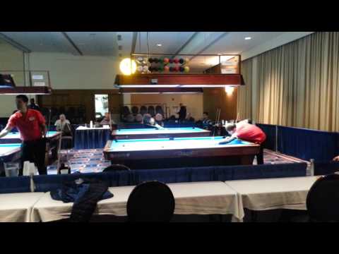 2016 US Open 9 Ball ~ Monday ~ Kevin Cheng warming up on Table 2