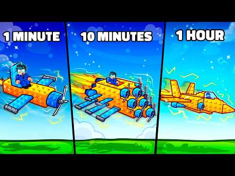 1 Minute vs 10 Minute vs 1 Hour Plane Challenge, Which Is Faster? | Build a Plane