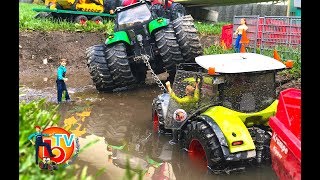 RC TRACTOR and Construction Company CAT Claas thunder storm Part.2.