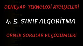 4-5. SINIF DENEYAP ATÖLYELERİ ALGORİTMA ÖRNEK SORULAR VE ÇÖZÜMLERİ