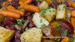Sausage, Potato, and  Carrot  Sheet Pan Dinner - I Heart Recipes