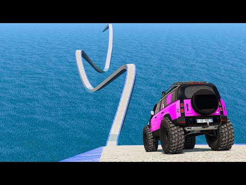 Impossible Wave Bridge Crossing Cars Vs Deep Water - BeamNG.Drive