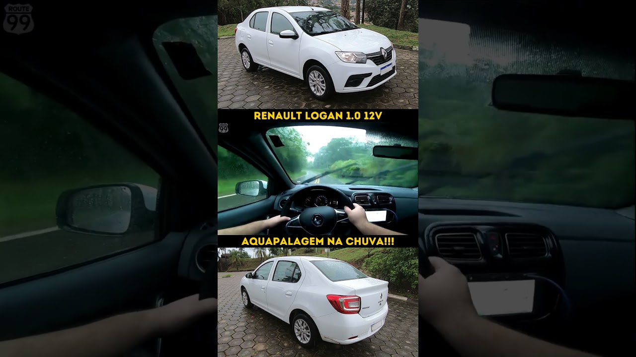 Aquaplanagem com o Renault Logan!!! #renaultlogan #chuva #pov