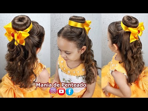 🌹Penteado Infantil Princesa Bela | Belle's Hairstyle Tutorial🌹