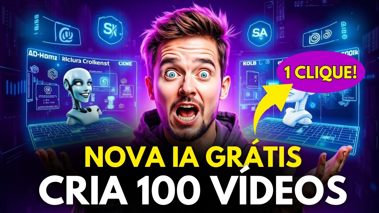 🚀 IA GRÁTIS Cria 100 Vídeos em Apenas 10 Minutos Para Seu Canal no YouTube! (1 Clique!)