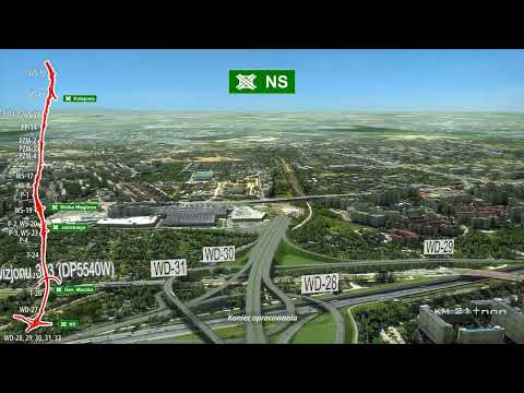 S7 Kiełpin - Warszawa, wizualizacja trasy na etapie Koncepcji programowej