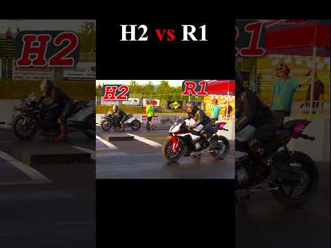 Kawasaki H2 vs. Yamaha R1 – Kampf um Kraft und Leistung #speedtest #bikeracing