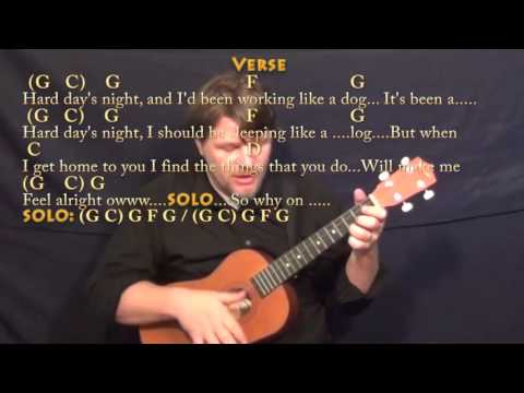 Hard Day's Night (BEATLES) Bariuke Cover Lesson with Chords/Lyrics