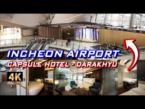 [1 noite no AEROPORTO DE INCHEON] 2022 #Capsule Hotel #DARAKHYU #Barato [4K] #Seul, Coreia #Recomendado!