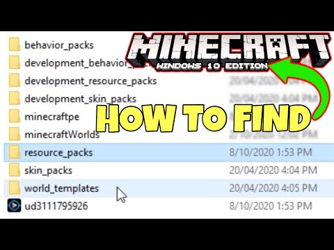 How To Find Resource & Behaviour Pack Files  Minecraft Windows 10 Edition (Locate com.mojang)