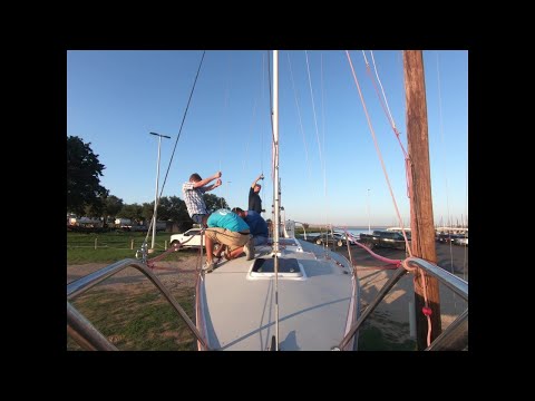 J24 de-rig, transport, and ramp Launch for a regatta, Grapevine Sailing Club 2022 black widow racing