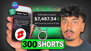 How To Create 300 VIRAL Shorts in 30 MINUTES using Chat GPT & Canva ($100/Day ALL From Your Phone!)