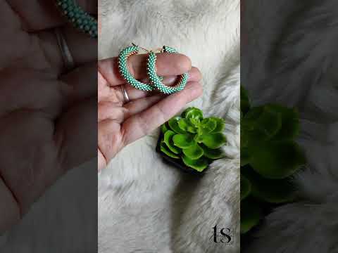 Серьги из бисера Конго бирюзовые - фото 1 - id-p2422878400