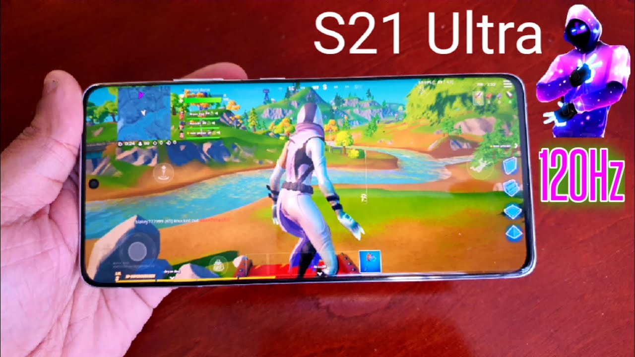 Samsung Galaxy S21 Ultra Fortnite Gameplay 120HZ WQHD+ 1440P Max Settings & Resolution (EXYNOS 2100)