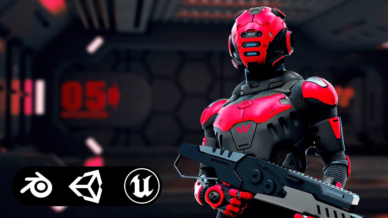 Mecha Soldier-L Auto-Rig Pro Rigged For Mixamo Unreal Engine Unity 3D Model