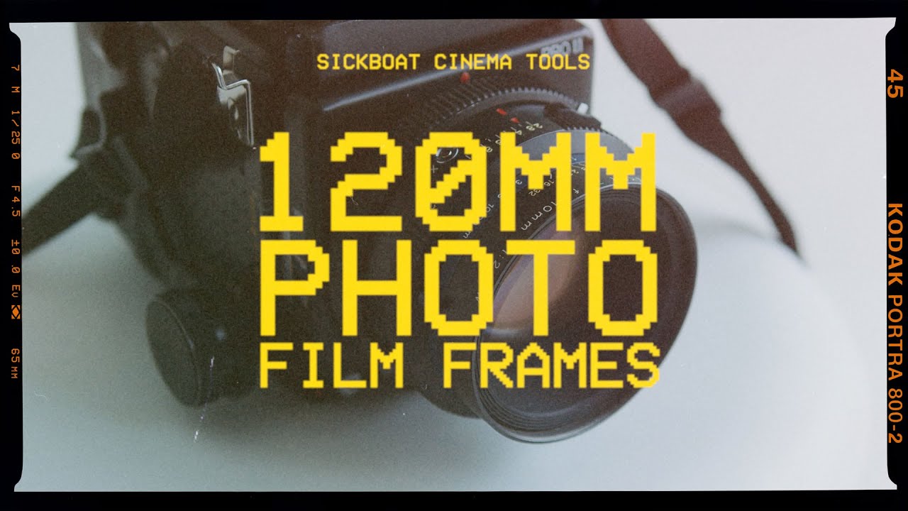 120mm Photo Film Frames PNG | Medium Format Film Borders PNG (8K)