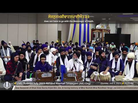 113 Bhai Malkeet Singh Jee UK @ Raensabaayee Keertan Toronto July 2023 Annual Akhand Keertan Smaagam
