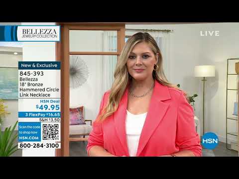 Bellezza 18" Bronze Hammered Circle Link Necklace