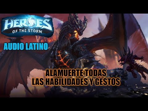 Heroes of the Storm: Alamuerte Todas las Habilidades y gestos [Audio Latino]