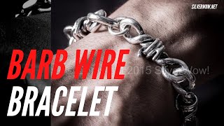 Barbed Wire Bracelet Bangle - Silver Barb Wire Design