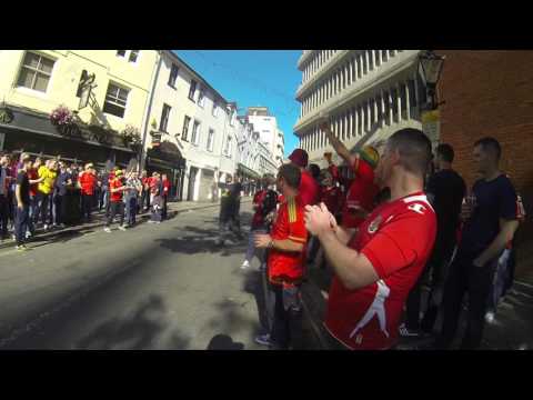 Calon Lân and Hen Wlad Fy Nhadau sang outside the stadium before Wales vs Israel