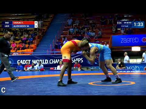 1/8 GR - 80 kg: V. VARUN (IND) v. M. ALIEKSIEIEV (UKR)