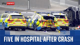 Police cars destroyed after incident in Newcastle