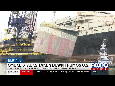 Funnel removed from the SS United States, will be used in new SSUS museum