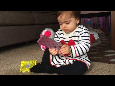 Cute 1 year old baby talking