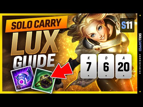 CHALLENGER Lux Support SOLO CARRY Guide - Learn How To Play Lux & HARD CARRY In Season 11