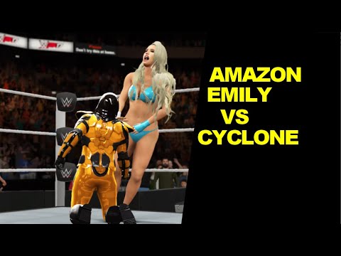 WWE 2K17 Amazon Emily vs Cyclone - Mixed Match