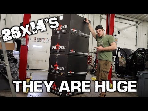 MY MASSIVE FORGED WHEELS ARE HERE!!! *26X14'S*