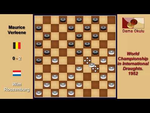 Wim Roozenburg (NLD) - Maurice Verleene (BEL). Draughts World Championship. 1952.