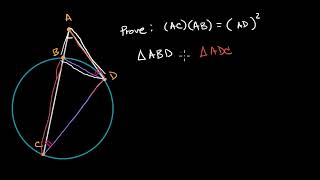 Proof: The product of segments of intersecting secant and tangent